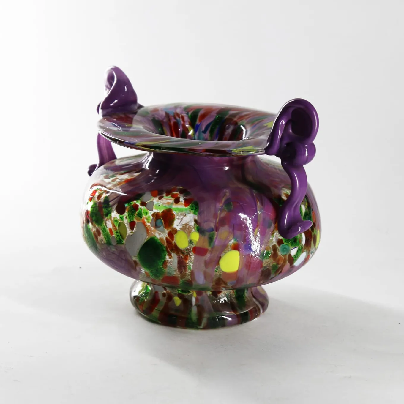Vaso Anfora in Vetro di Murano Orchidea