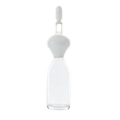 Vaso antropomorfo in vetro bianco Vecchia Dama di Gio Ponti