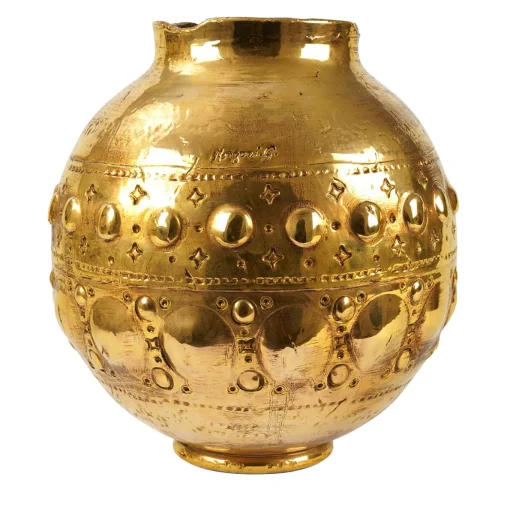 Vaso Astra in ceramica oro di Gabriele Mengoni