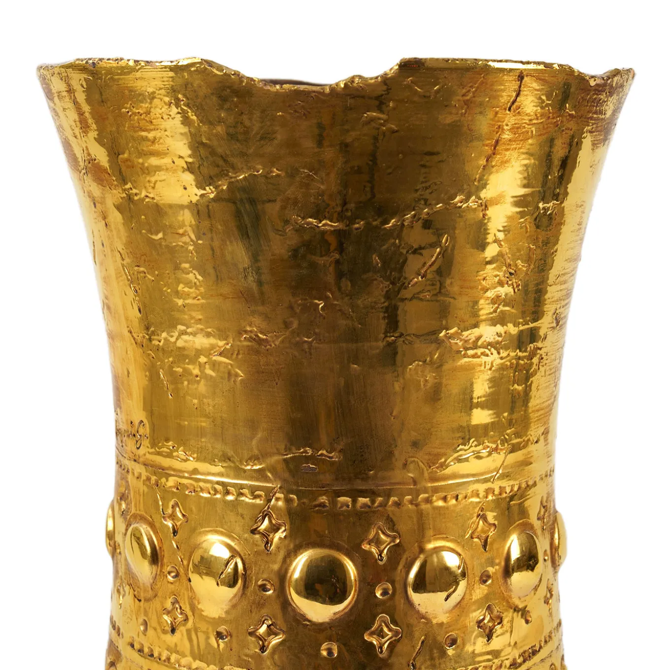 Vaso Auri in ceramica oro di Gabriele Mengoni