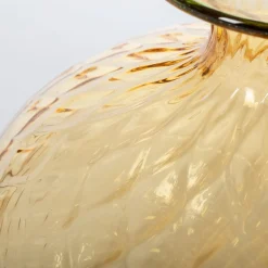Vaso Balloton ambra chiaro con bordo verde