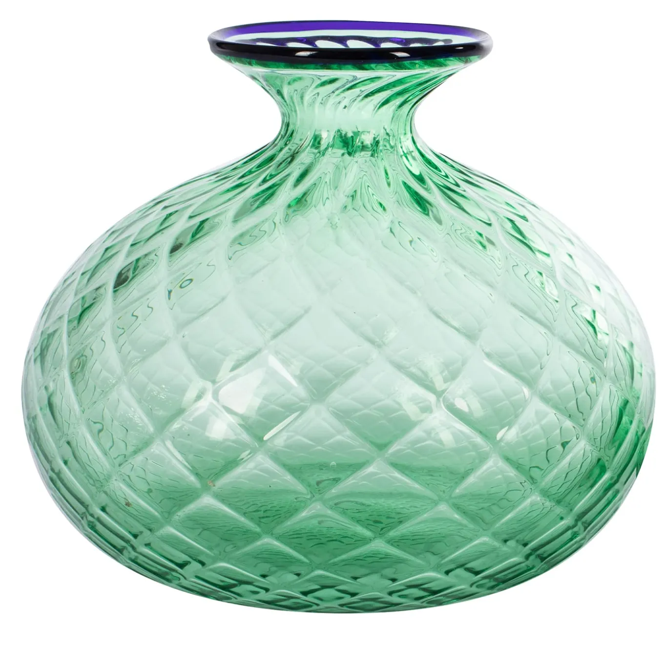 Vaso Balloton verde con bordo blu