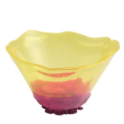 Vaso Big Surprise 2 piccolo in resina giallo e rosa di Gaetano Pesce
