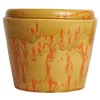 Vaso Cachepot in ceramica arancione e caramello