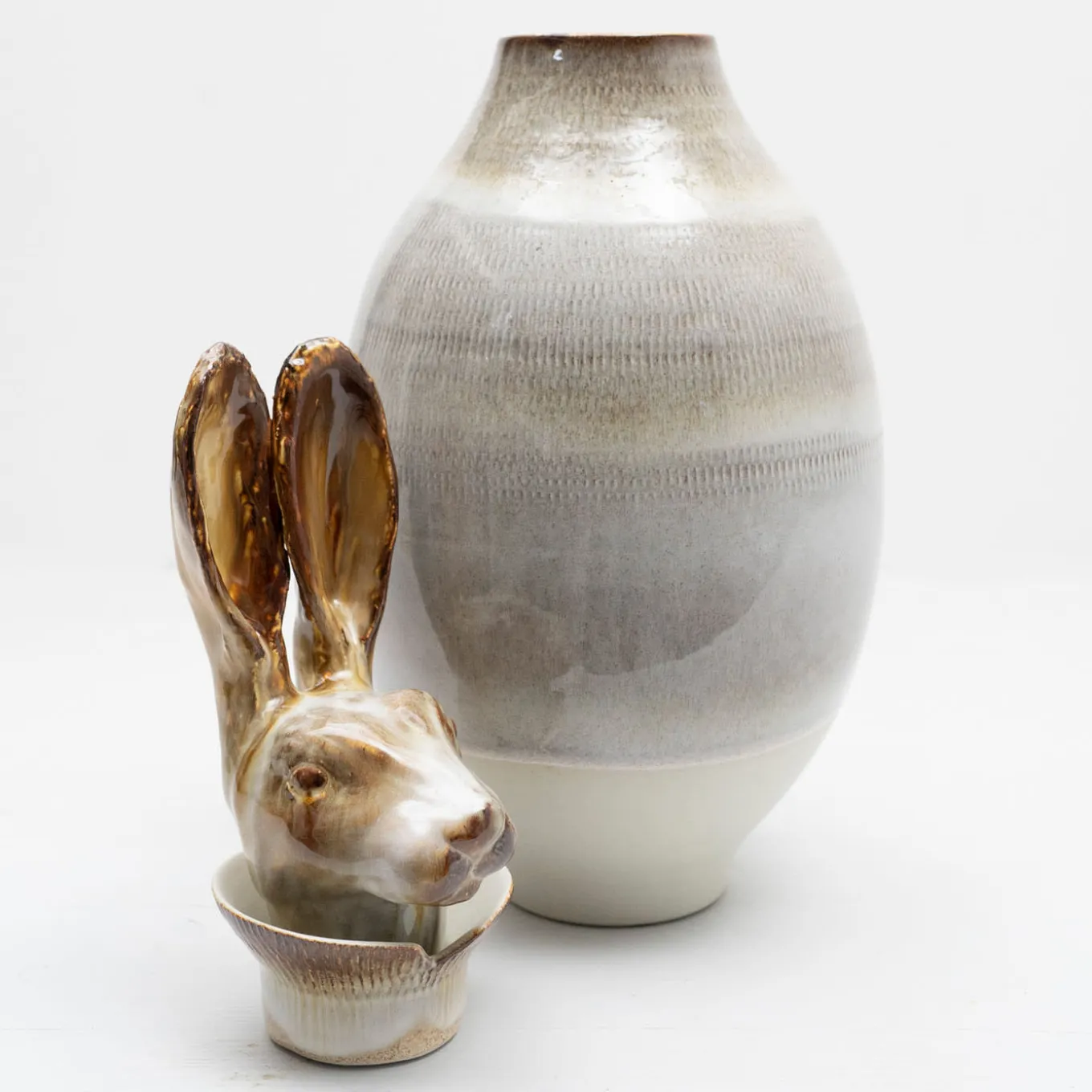 Vaso Canopo Lepre Bianco XL