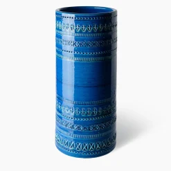 Vaso cilindrico blu di Aldo Londi