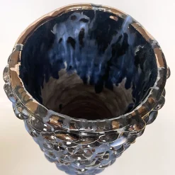 Vaso cilindrico blu e nero
