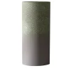 Vaso cilindrico in ceramica grigio maculato Portofino
