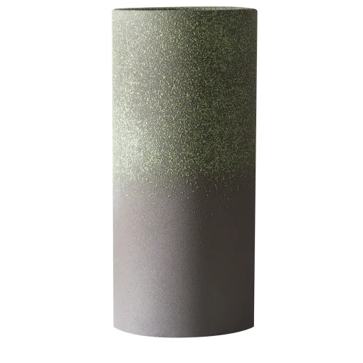 Vaso cilindrico in ceramica grigio maculato Portofino