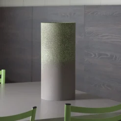 Vaso cilindrico in ceramica grigio maculato Portofino