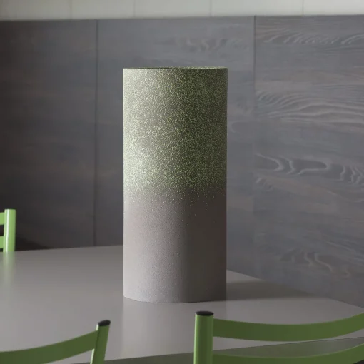 Vaso cilindrico in ceramica grigio maculato Portofino