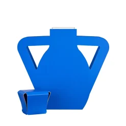 Vaso con coperchio OTTO Blu Majorelle Edizione Limitata in pelle con manico angolare