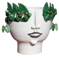 Vaso con testa di venditore di olio Oliva
