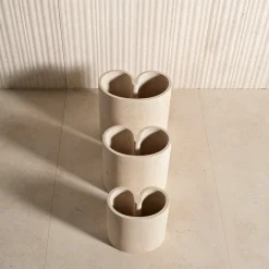 Vaso Decorativo in Marmo Beige Medio Muze