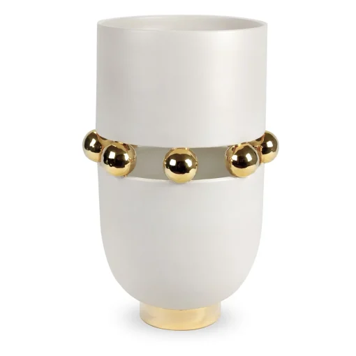 Vaso Decorativo Kósmos in Ceramica Bianca