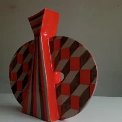 Vaso decorativo Wild Double-Face rosso in terracotta