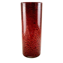 Vaso di murrine in filigrana bianca e rossa