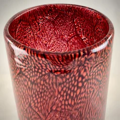 Vaso di murrine in filigrana bianca e rossa