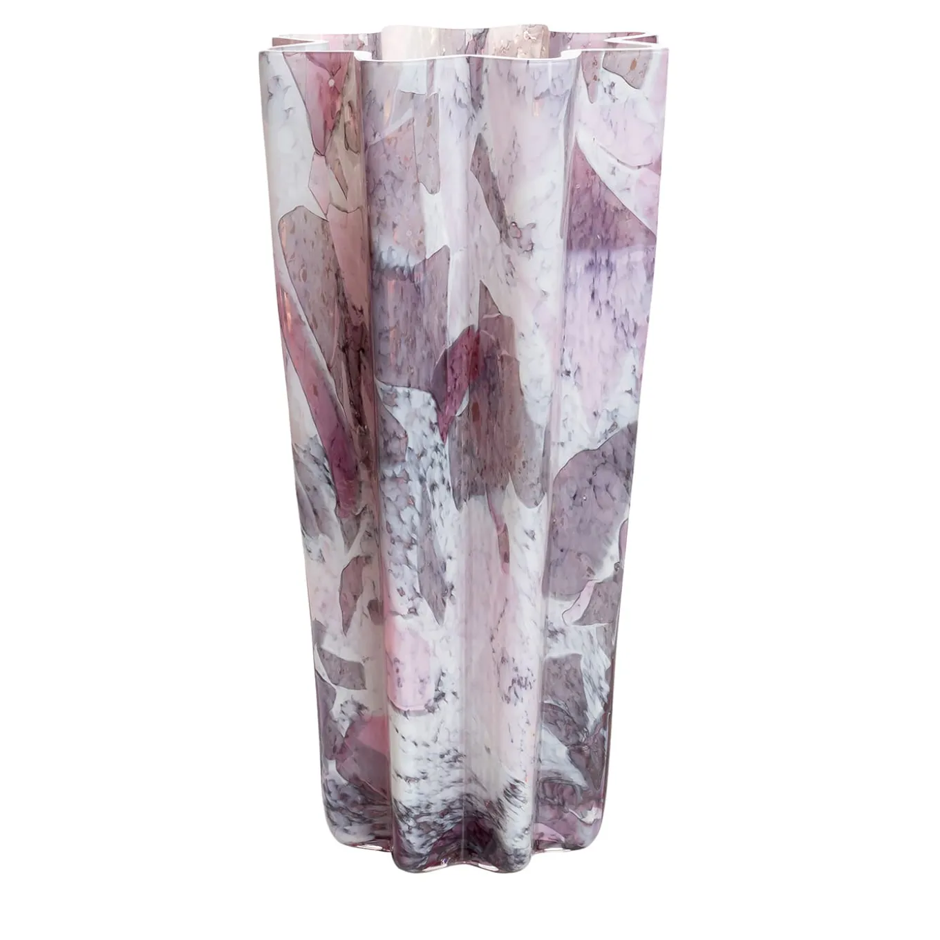 Vaso di vetro a secchiello rosa