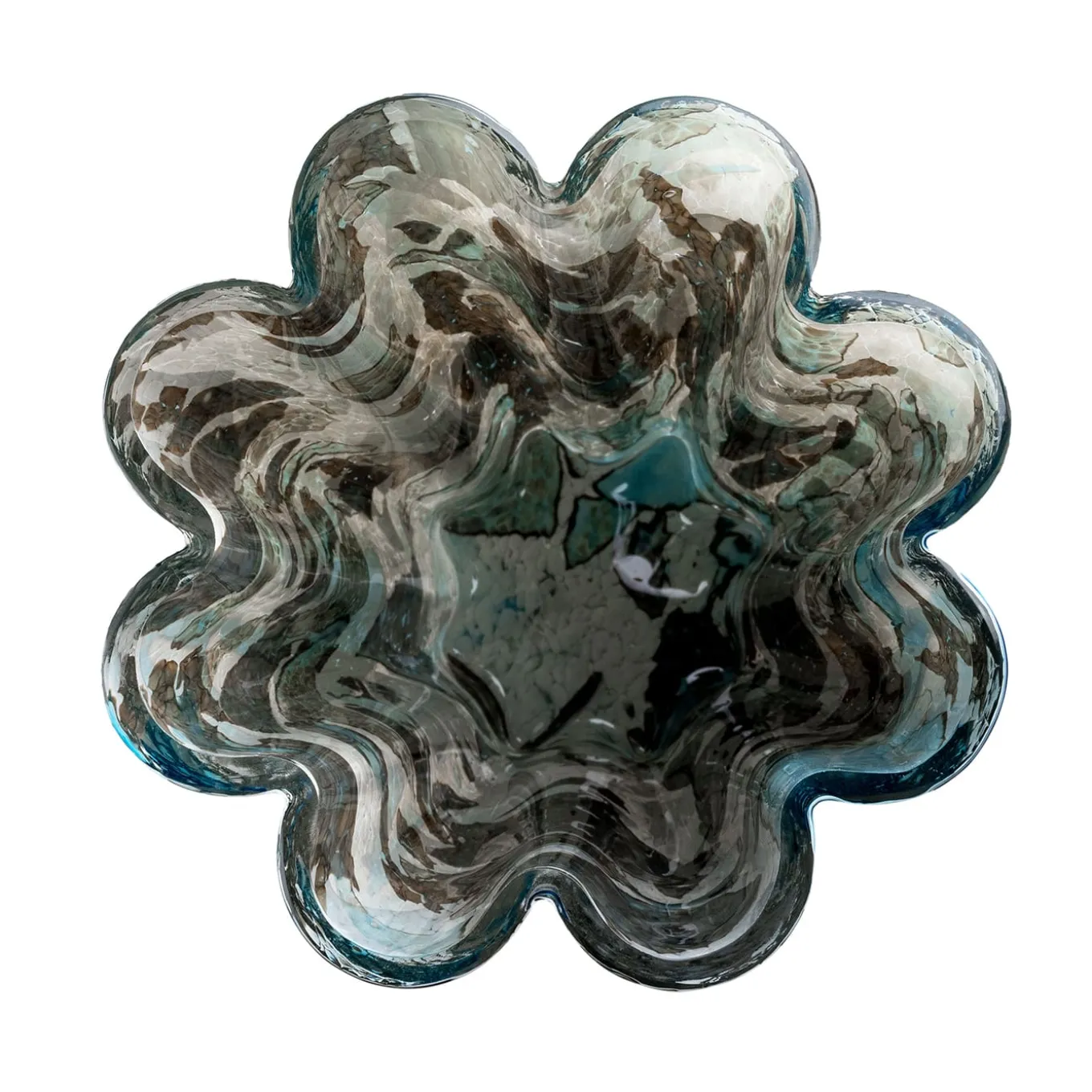 Vaso di vetro a secchiello Acquamarina