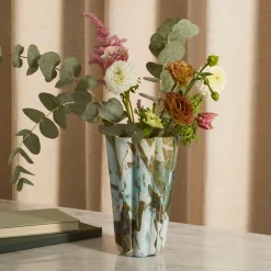 Vaso di vetro a secchiello Acquamarina