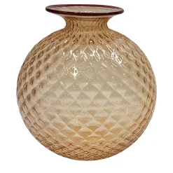 Vaso di vetro rotondo medio giallo paglierino Balloton