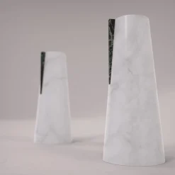 Vaso Elara Bianco Carrara e Verde Alpi