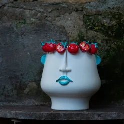 Vaso Figurativo in Ceramica Multicolore Russidda