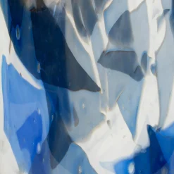 Vaso Grande in Vetro di Murano Blu con Tecnica Nougat