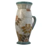 Vaso in Ceramica Beige Peace&Love con Coperchio e Motivo Floreale