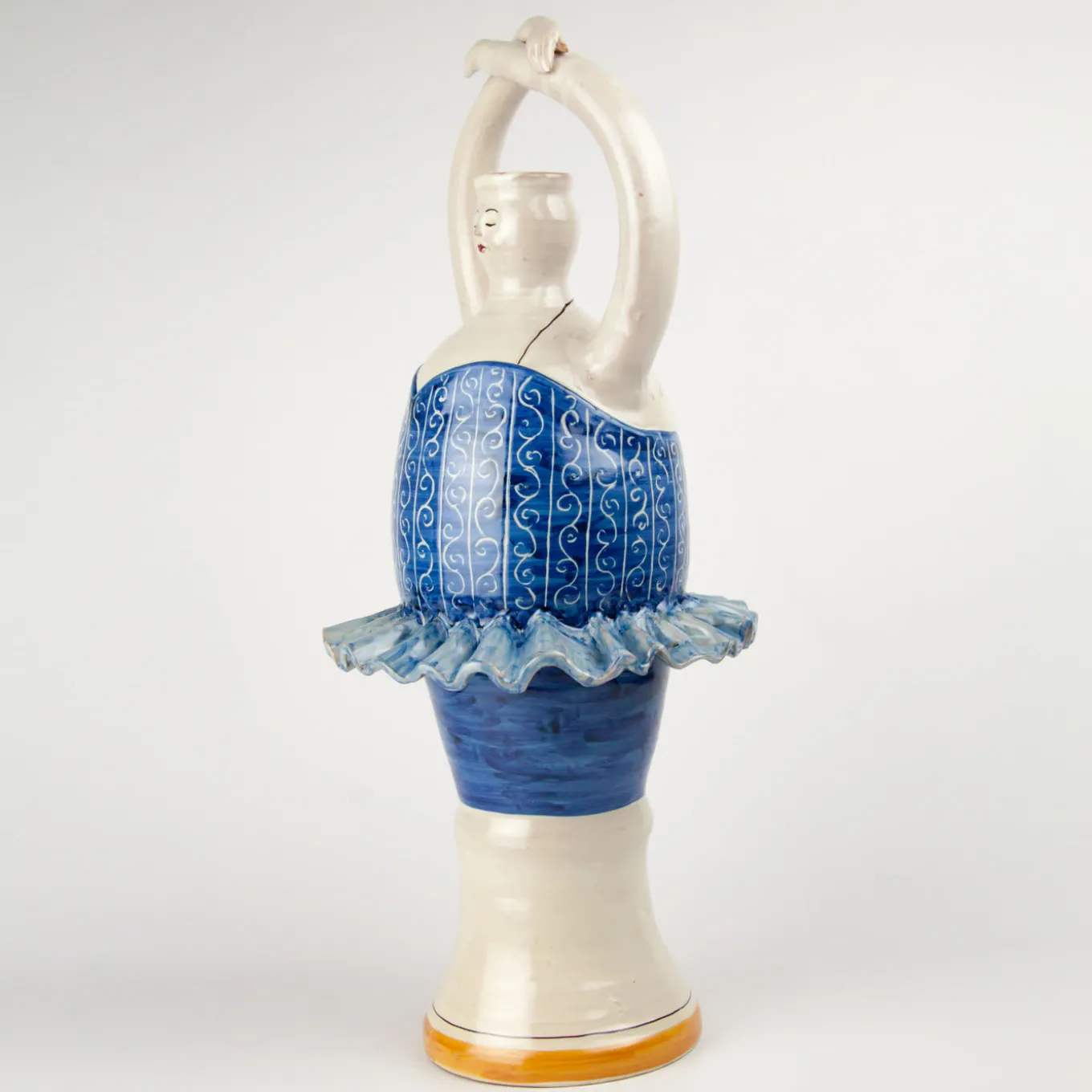 Vaso in ceramica blu Ballerina