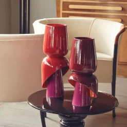 Vaso in Ceramica Bordeaux Toulipa di Luca Binaglia