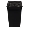 Vaso in metallo con coperchio con motivo Cesta