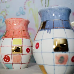 Vaso in porcellana blu Calypso