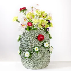 Vaso Mino in ceramica verde canapa lucido