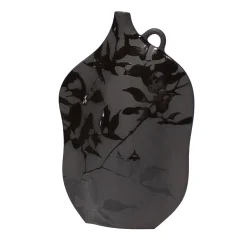 Vaso Ombra in gres nero con dettagli lucidi #1