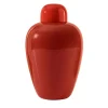 Vaso Opaco rosso corallo con tappo di Tobia Scarpa