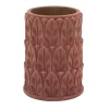 Vaso piccolo in terracotta Anne con motivo a foglie