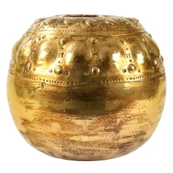 Vaso Soreis in ceramica oro di Gabriele Mengoni
