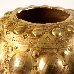 Vaso Soreis in ceramica oro di Gabriele Mengoni
