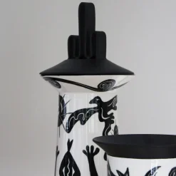 Vaso Xamen bianco e nero di Jean-Christophe Clair