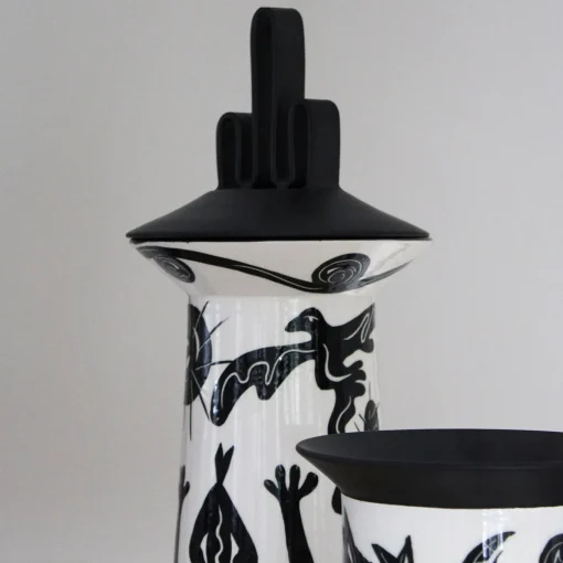Vaso Xamen bianco e nero di Jean-Christophe Clair