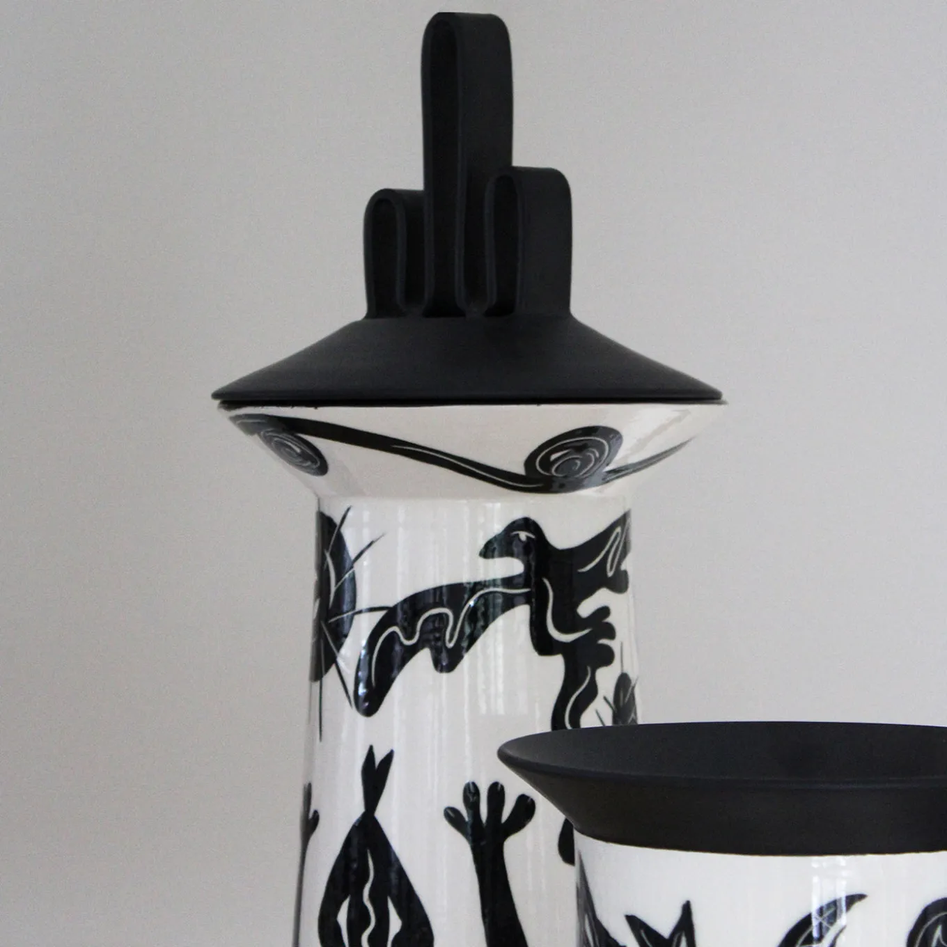 Vaso Xamen bianco e nero di Jean-Christophe Clair