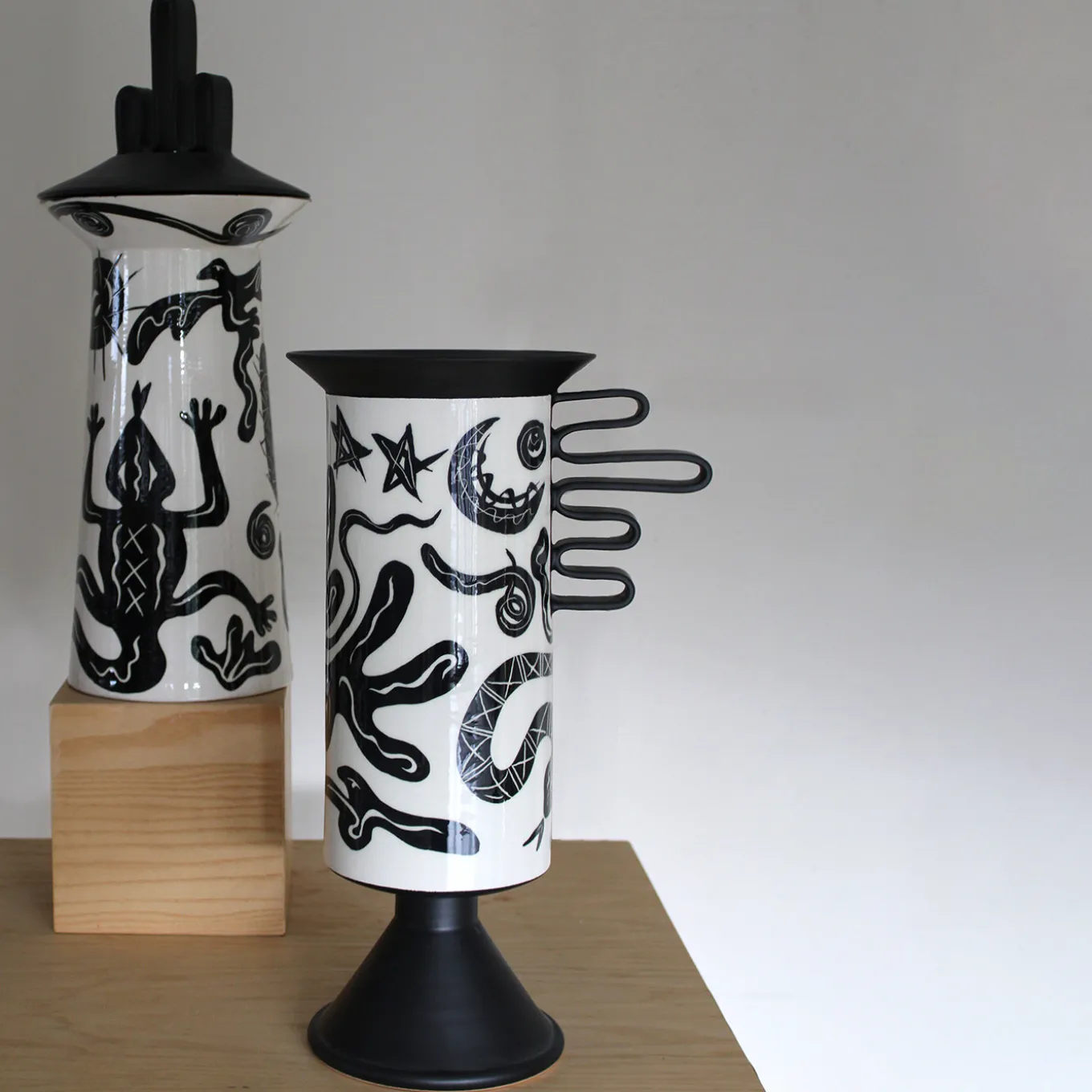 Vaso Xamen bianco e nero di Jean-Christophe Clair