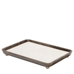 Vassoi rettangolari grandi in pelle e marmo Monza #3