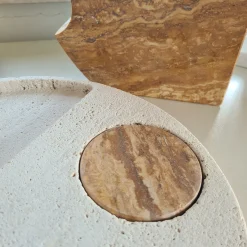 Vassoio Aperitivo Moon in Travertino Romano