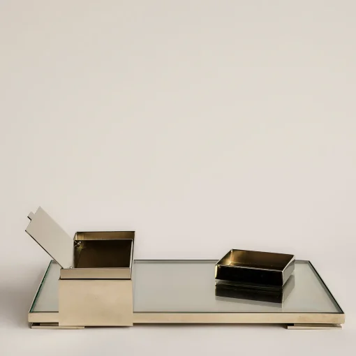 Vassoio Fumatori Multifunzionale Modernist in Acciaio by Joffrey Dappe
