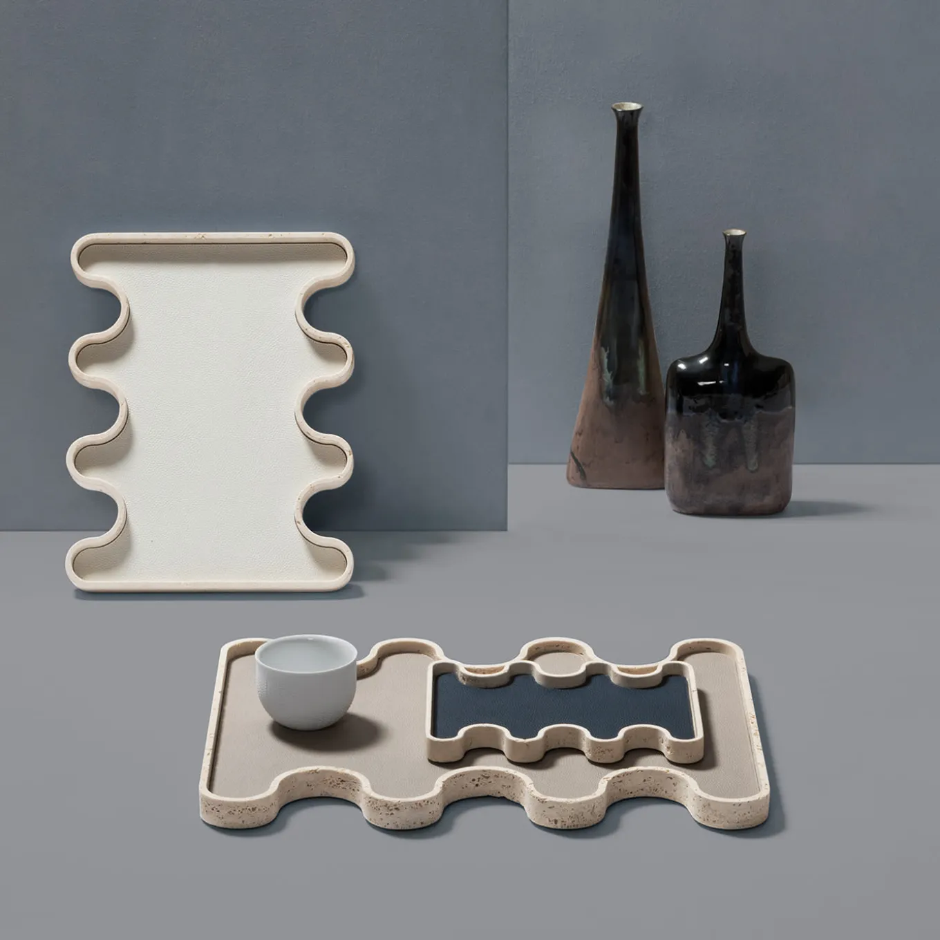 Vassoio in marmo bianco Ossicle