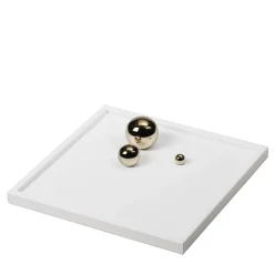 Vassoio in pelle bianco champagne