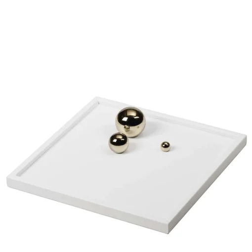 Vassoio in pelle bianco champagne